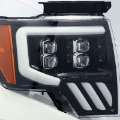 Picture of AlphaRex 09-14 Ford F-150 NOVA LED Proj Headlights Plank Style Gloss Black w-Activ Light-Seq Signal