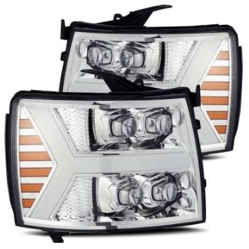 Picture of AlphaRex 07-13 Chevy 1500HD NOVA LED Proj Headlights Plank Style Chrm w-Activ Light-Seq Signal