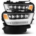 Picture of AlphaRex 19-20 Ram 1500HD NOVA LED Proj Headlights Plank Style Chrome w-Activ Light-Seq Signal-DRL