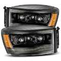 Picture of AlphaRex 06-08 Dodge Ram 1500HD PRO-Series Proj Headlights Plank Style Alpha Black w-Seq Signal-DRL