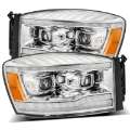 Picture of AlphaRex 06-08 Dodge Ram 1500HD LUXX LED Projector Headlights Plank Style Chrome w-Seq Signal-DRL