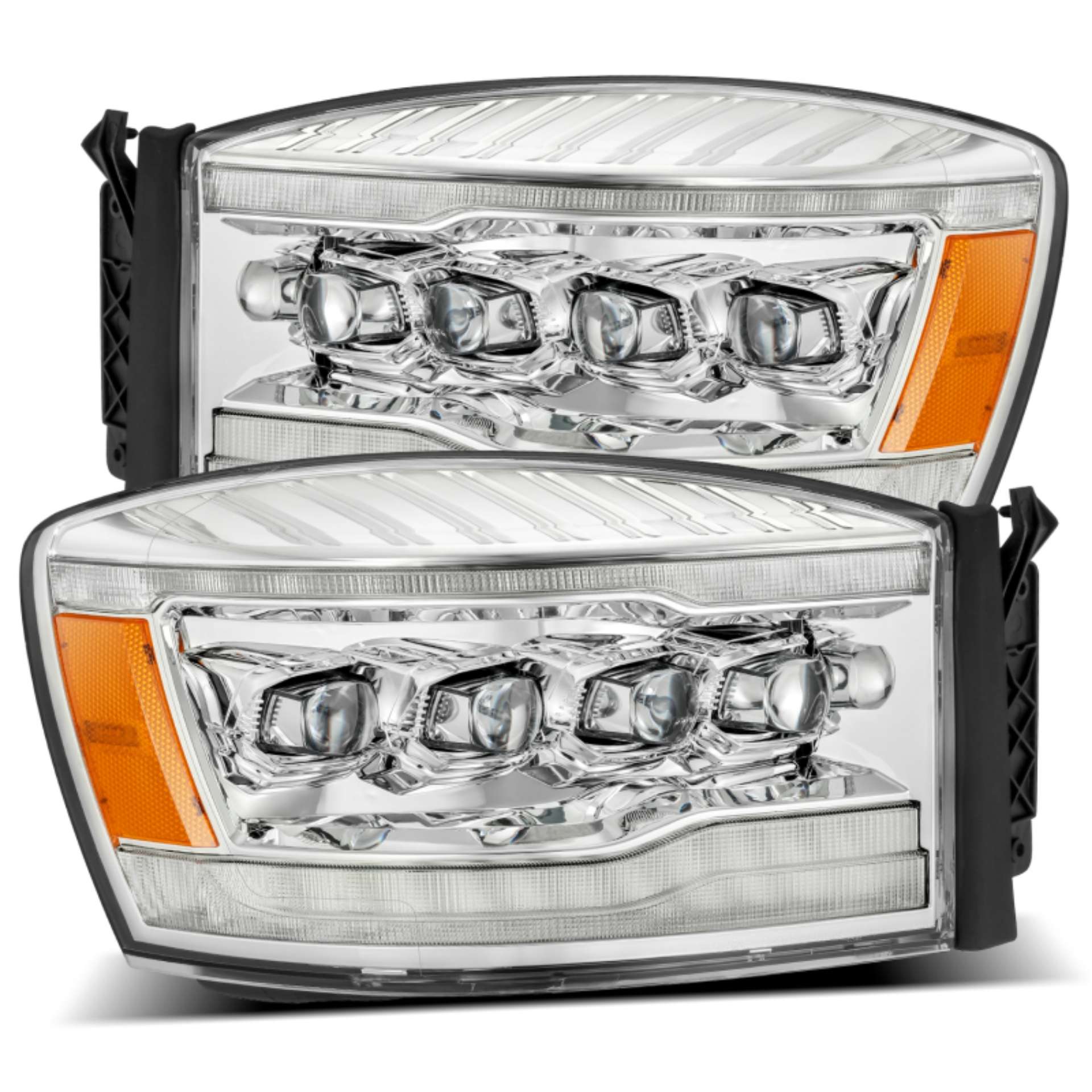 Picture of AlphaRex 06-08 Dodge Ram 1500HD NOVA LED Proj Headlights Plank Style Blk w-Seq Signal-DRL-Amber LED