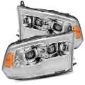 Picture of AlphaRex 09-18 Dodge Ram 1500HD PRO-Series Projector Headlights Plank Style Chrome w-Seq Signal-DRL