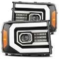 Picture of AlphaRex 07-13 GMC 1500HD PRO-Series Proj Headlights Plank Style Gloss Blk w-Activ Light-Seq Signal