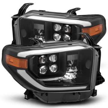 Picture of AlphaRex 14-20 Toyota Tundra NOVA LED Projector Headlight Plank Style Alpha Black w-Activation Light