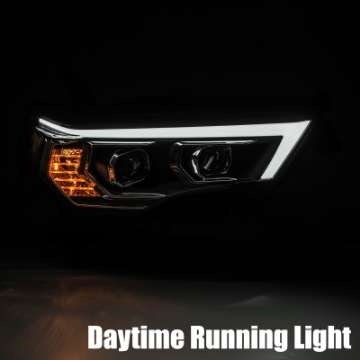 Picture of AlphaRex 14-20 Toyota 4Runner PRO-Series Projector Headlights Plank Style Black w-Sequential Signal