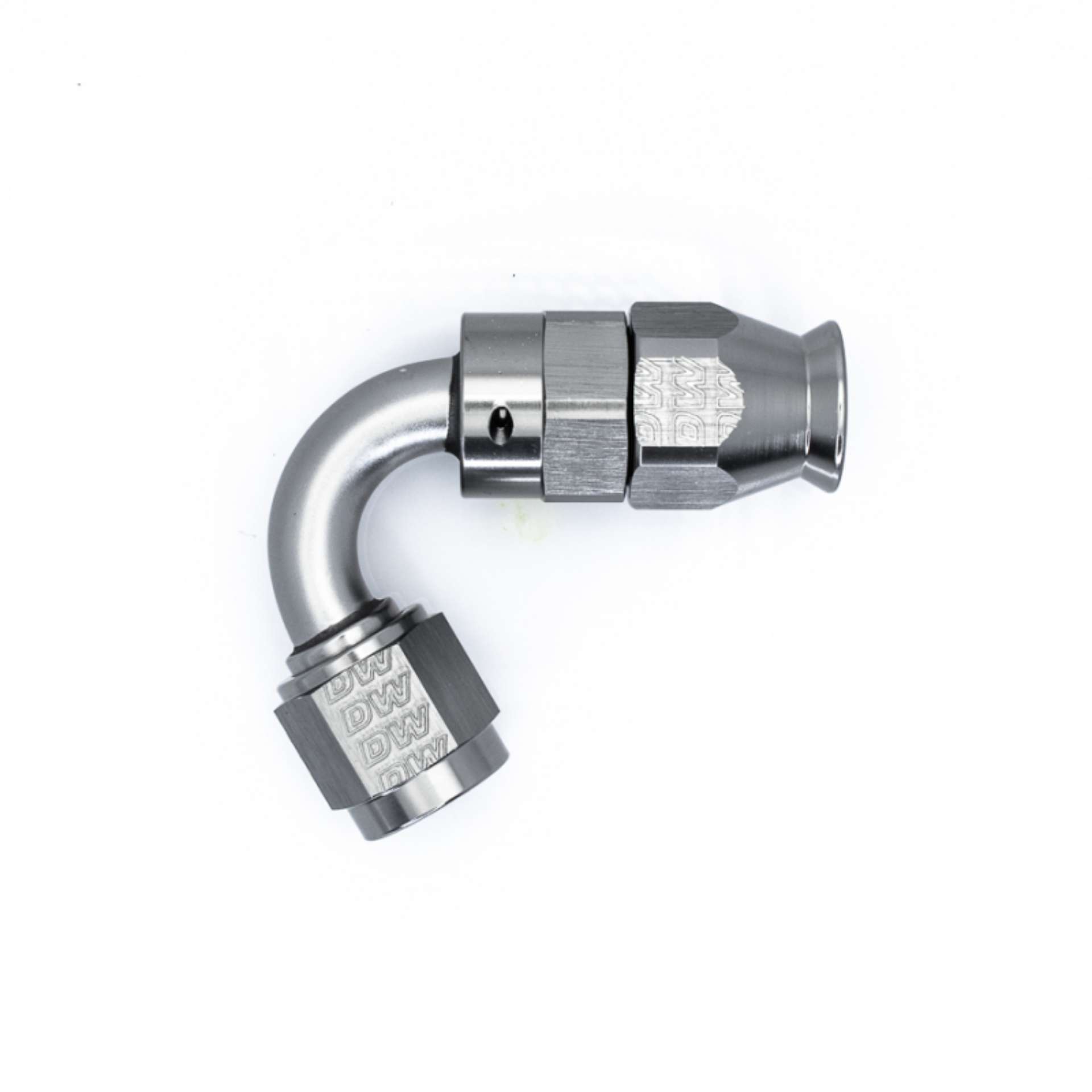 Picture of DeatschWerks 6AN Female Flare Swivel 120-degree Hose End - PTFE