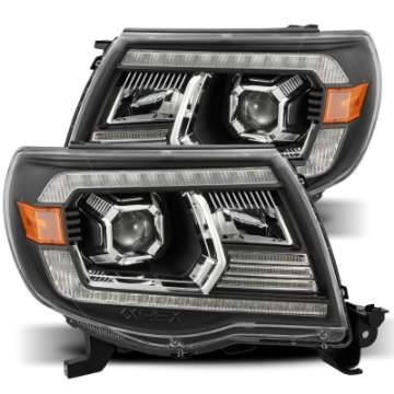 Picture of AlphaRex 05-11 Toyota Tacoma PRO-Series Projector Headlights Plank Style Design Black w-DRL