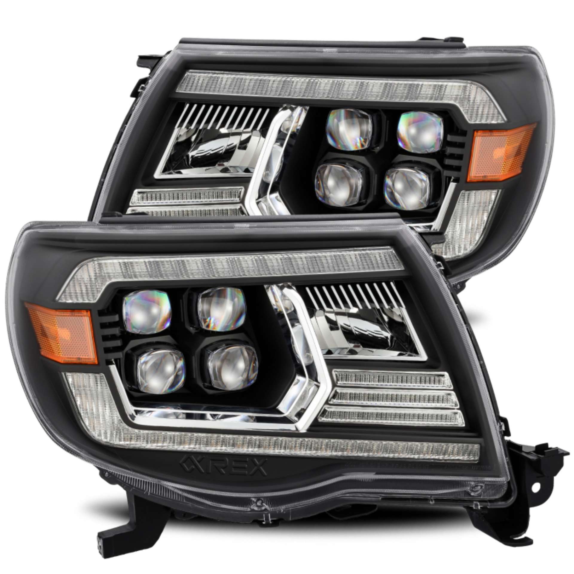 Picture of AlphaRex 05-11 Toyota Tacoma NOVA LED Projector Headlights Plank Style Alpha Black w-Activ Light-DRL