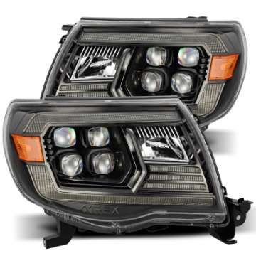 Picture of AlphaRex 05-11 Toyota Tacoma NOVA LED Projector Headlights Plank Style Black w-Activation Light-DRL
