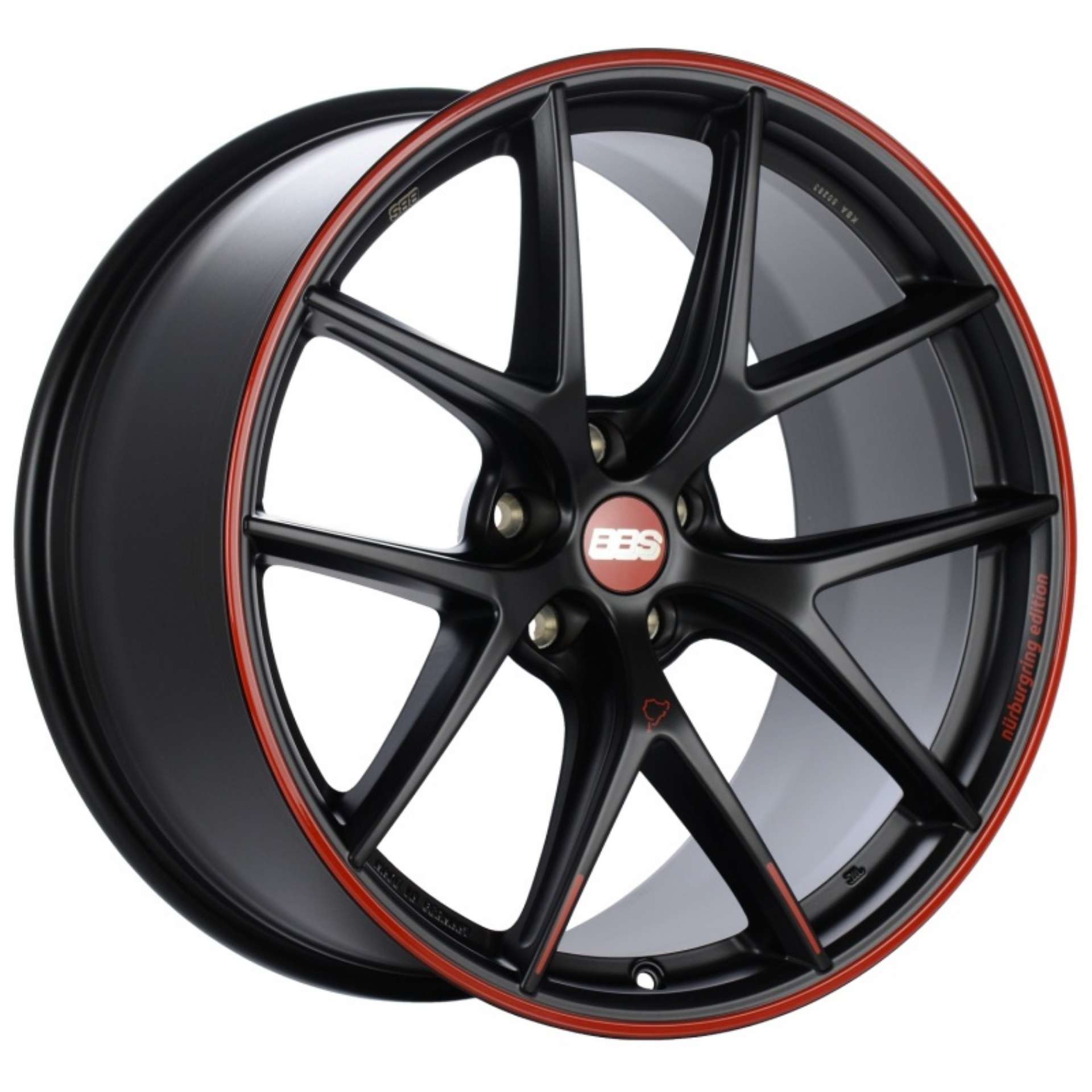 Picture of BBS CI-R Nurburgring Edition 19x9-5 5x120 ET40 Satin Black-Red Lip Wheel - 82mm PFS Required