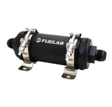 Picture of Fuelab PRO Series In-Line Fuel Filter 10gpm -10AN In--10AN Out 40 Micron Stainless - Matte Black