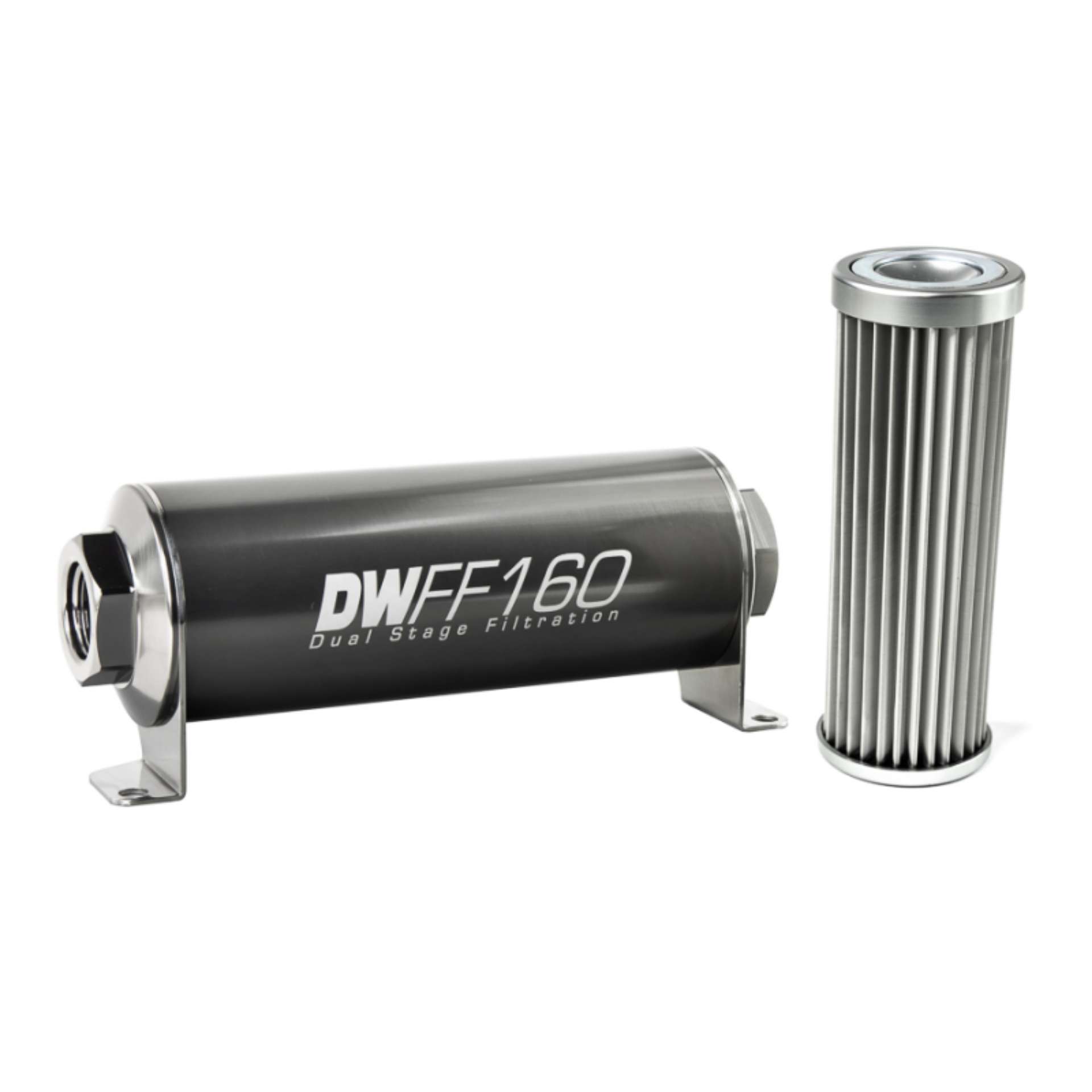 Picture of DeatschWerks Stainless Steel 5 Micron Universal Inline Fuel Filter Housing Kit 160mm