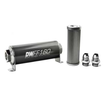 Picture of DeatschWerks Stainless Steel 10AN 10 Micron Universal Inline Fuel Filter Housing Kit 160mm