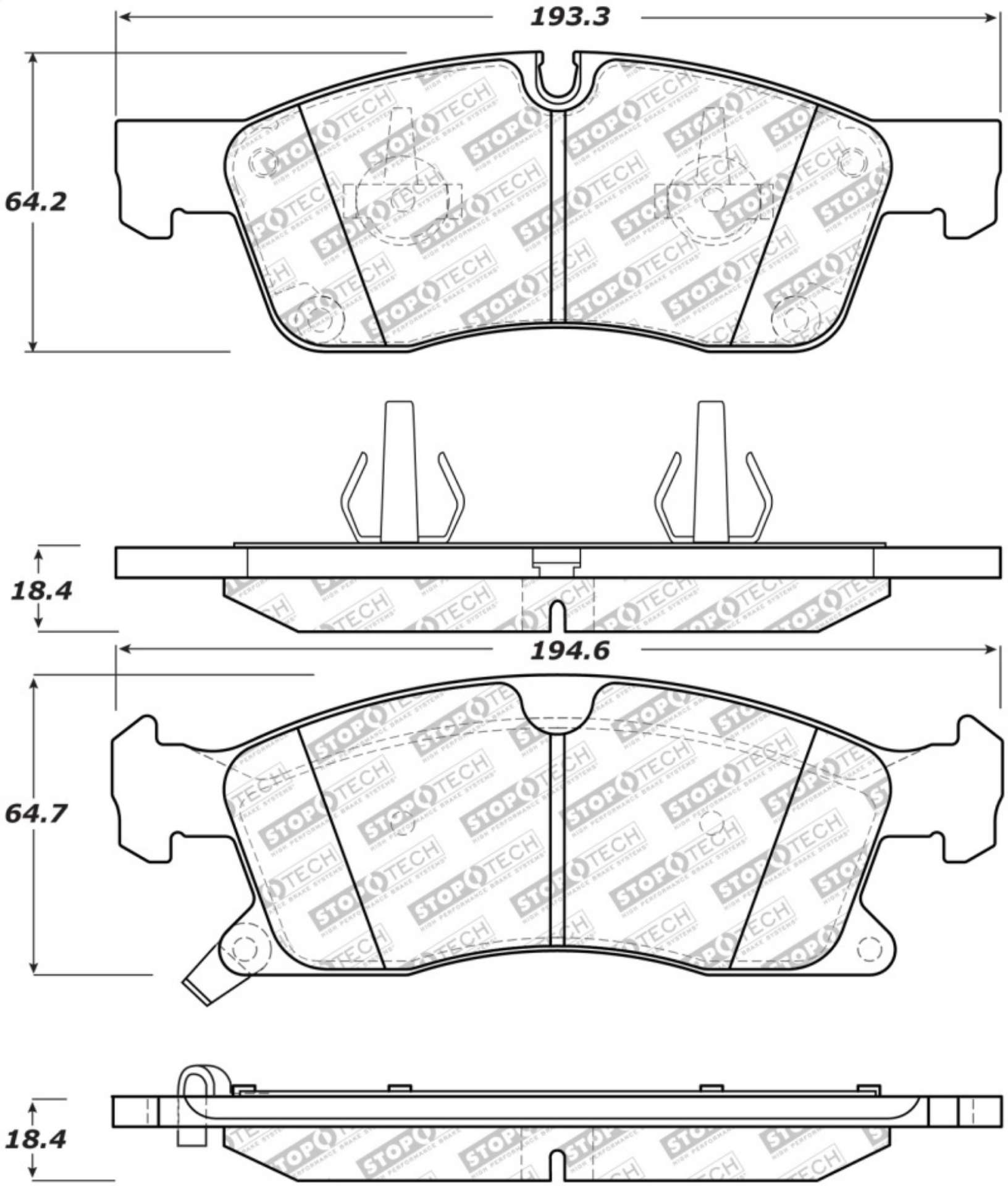 Picture of StopTech 11-20 Jeep Grand Cherokee Street Select Front Brake Pads