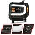 Picture of ANZO GMC SIERRA 1500 14-15 2500H-15-19 Projector Headlight Plank Style Black w- Switchback Halogen