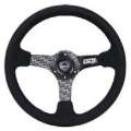 Picture of NRG Reinforced Steering Wheel 350mm - 3in- Deep Odi Bakchis Signature Solid Spokes Alcantara