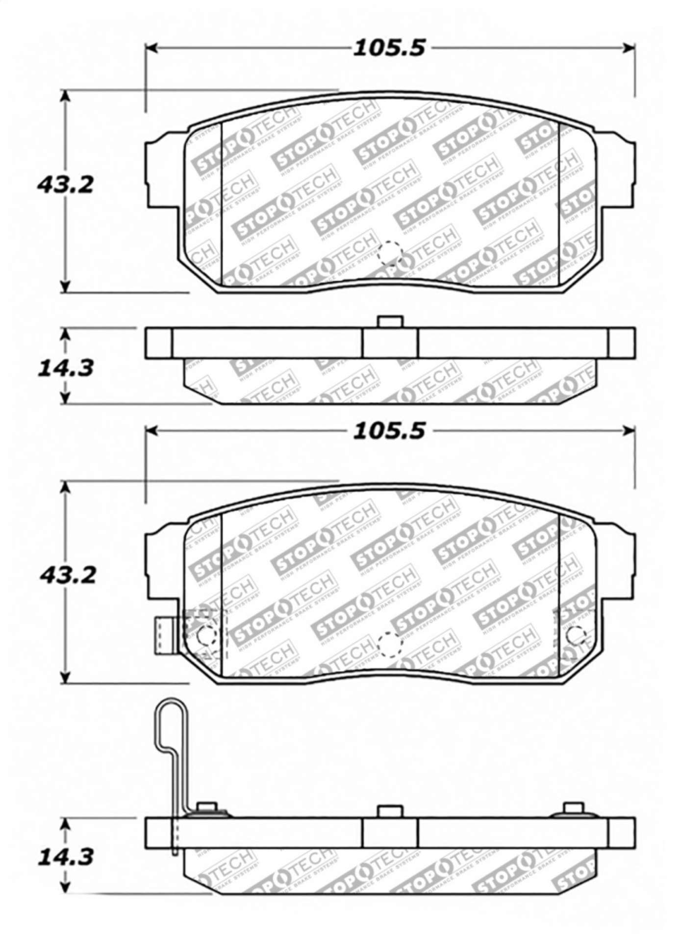 Picture of StopTech 04-11 Mazda RX-8 Street Select Rear Brake Pads