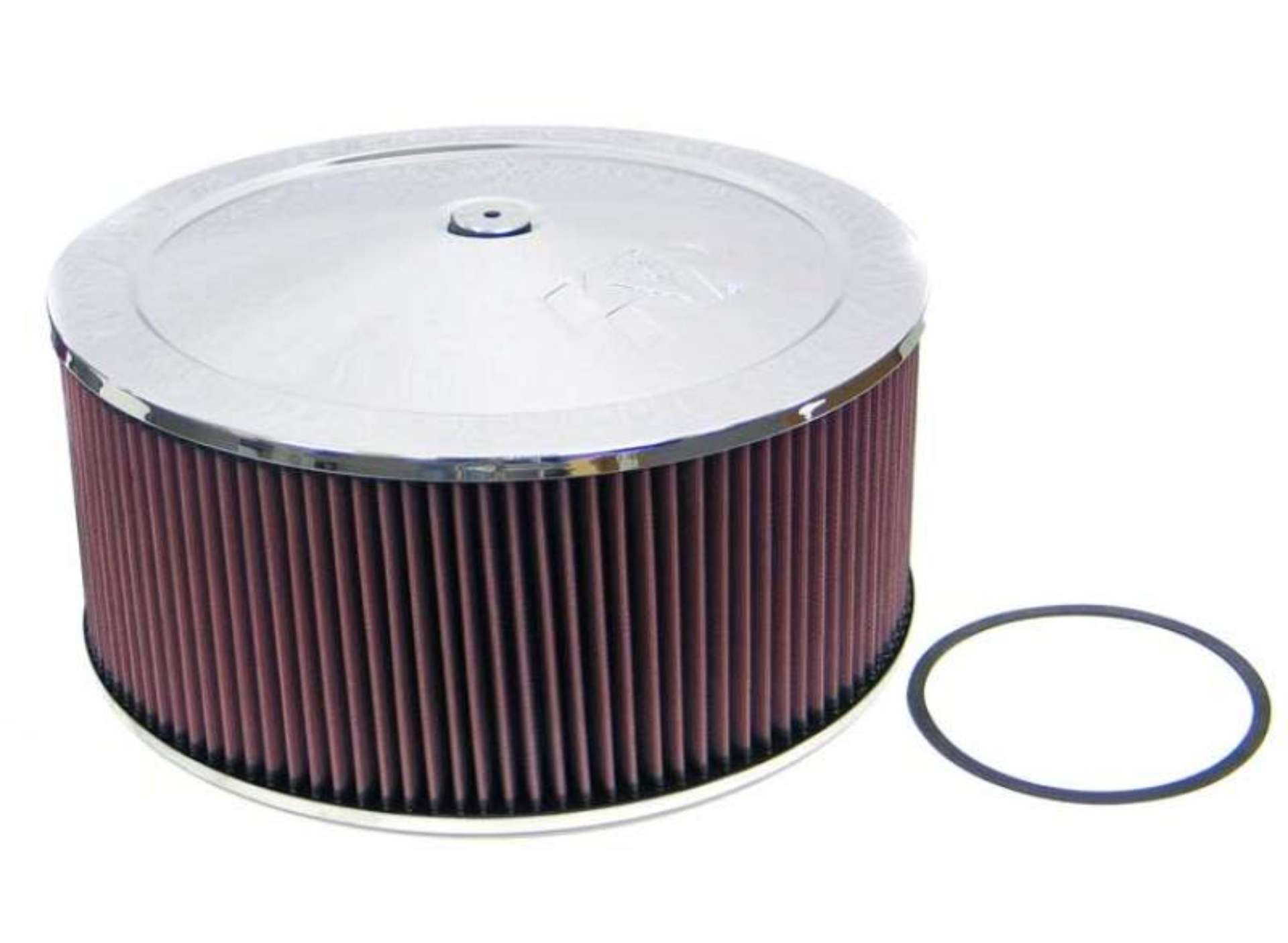 Picture of K&N Round - Red - Size 14in - 5-125in Neck Flange Custom Air Cleaner Assembly