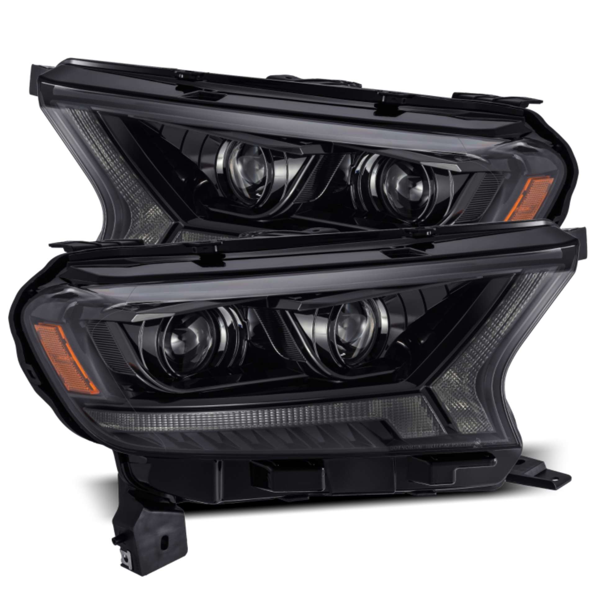 Picture of AlphaRex 2019+ Ford Ranger PRO-Series Proj Headlights Plank Style Alpha Black w-Seq Signal-DRL