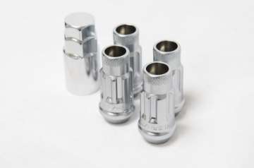 Picture of Wheel Mate 12x1-50 48mm Muteki SR48 Satin Silver Open End Locking Lug Nut - Set of 4