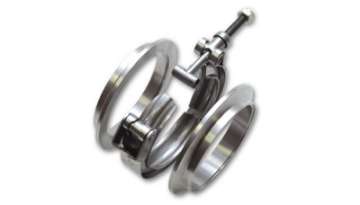 Picture of Vibrant AL V-B Flange Assembly for 2in OD Tubing incl 2 AL V-b flanges 1 SS V-B Clamp 1 Viton O-Ring