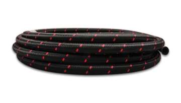 Picture of Vibrant -4 AN Two-Tone Black-Red Nylon Braided Flex Hose 2 foot roll