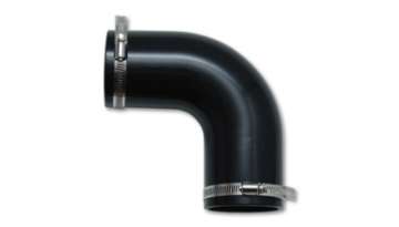 Picture of Vibrant Non Reinforced 90 deg Silicone Elbow 3-5in I-D- x 5in tall BLACK incl 2 SS Worm Gear Clamps