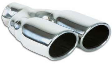 Picture of Vibrant Dual 3-25in x 2-75in Oval SS Exhaust Tip Single Wall Angle Cut Rolled Edge