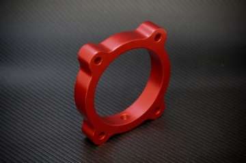 Picture of Torque Solution Throttle Body Spacer - Red: Hyundai Genesis V6 13+