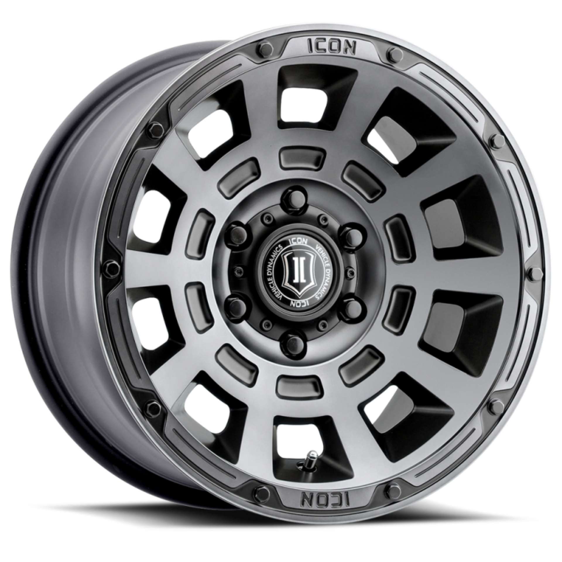 Picture of ICON Thrust 17x8-5 6x5-5 0mm Offset 4-75in BS 106-1mm Bore Smoked Satin Black Wheel