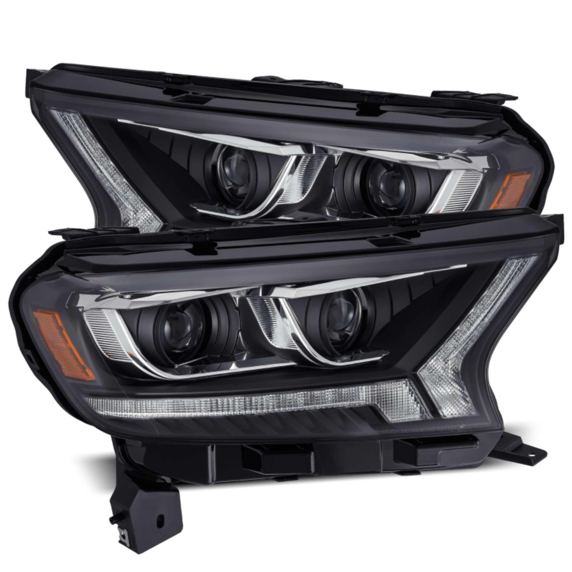 Picture of AlphaRex 2019+ Ford Ranger PRO-Series Proj Headlights Plank Style Black w-Seq Signal-DRL