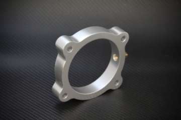 Picture of Torque Solution Throttle Body Spacer Silver: Hyundai Genesis V6 3-8L 2013+