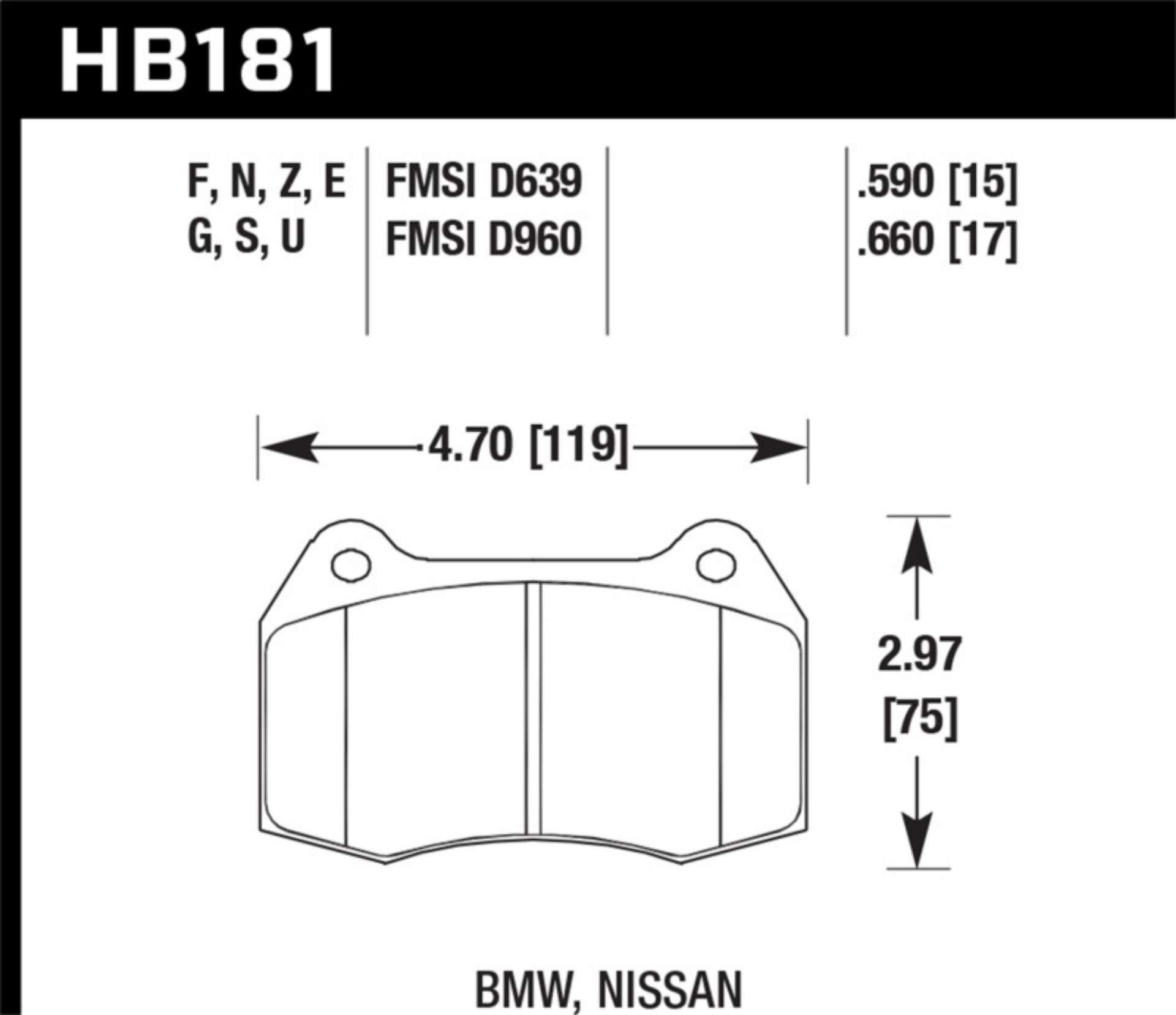 Picture of Hawk 02-04 Acura RSX - 94-97 BMW 840CI-850CI - 92-02 Nissan Skyline DTC-60 Front Race Brake Pads