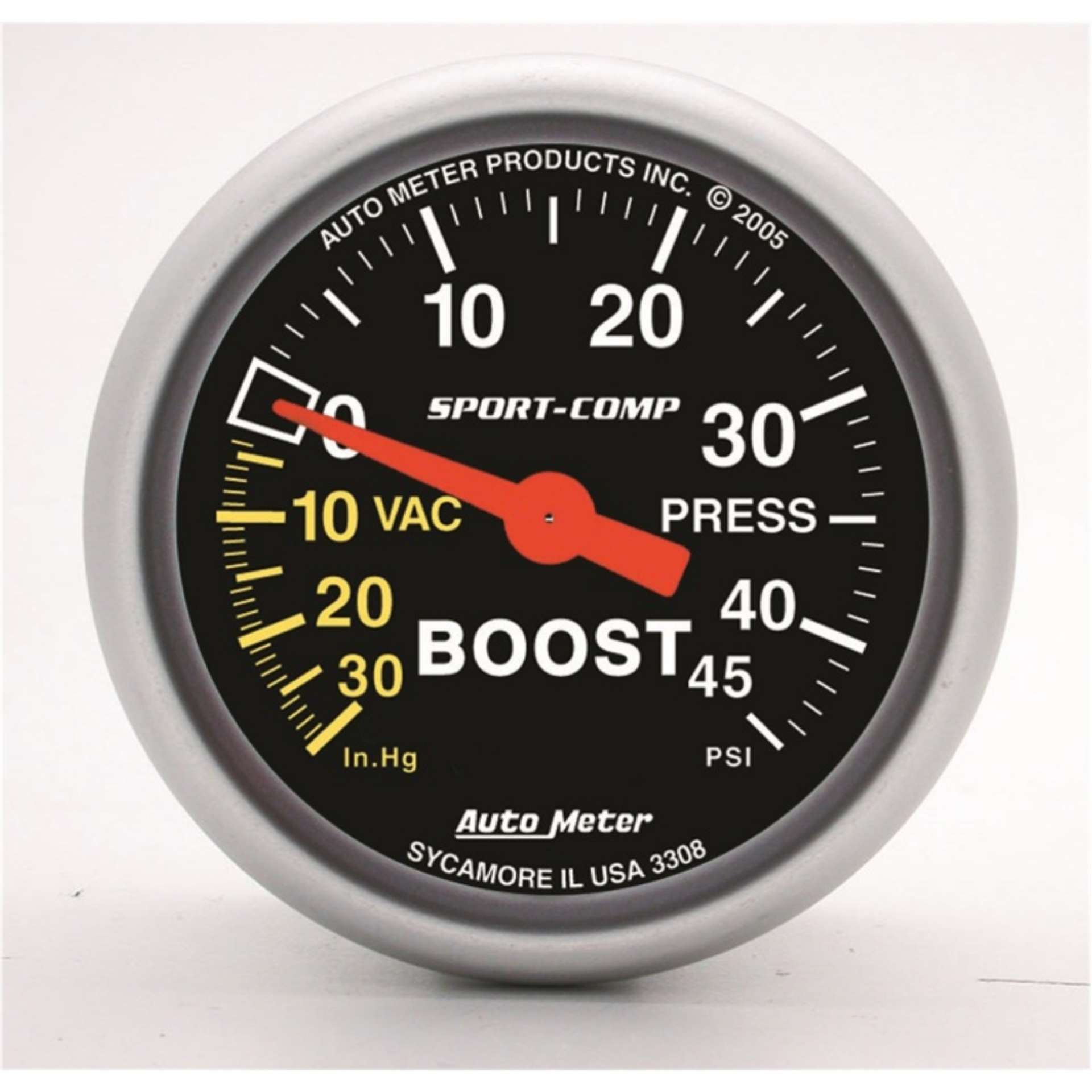 Picture of Autometer Sport-Comp 52mm 45 PSI Mechanical Boost Gauge