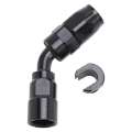 Picture of Russell Performance 3-8in SAE Quick Disc Female to -6 Hose Black 45 Degree Hose End