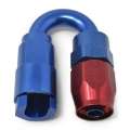 Picture of Russell Performance 5-16in SAE Quick Disc Female to -6 Hose Red-Blue 180 Degree Hose End