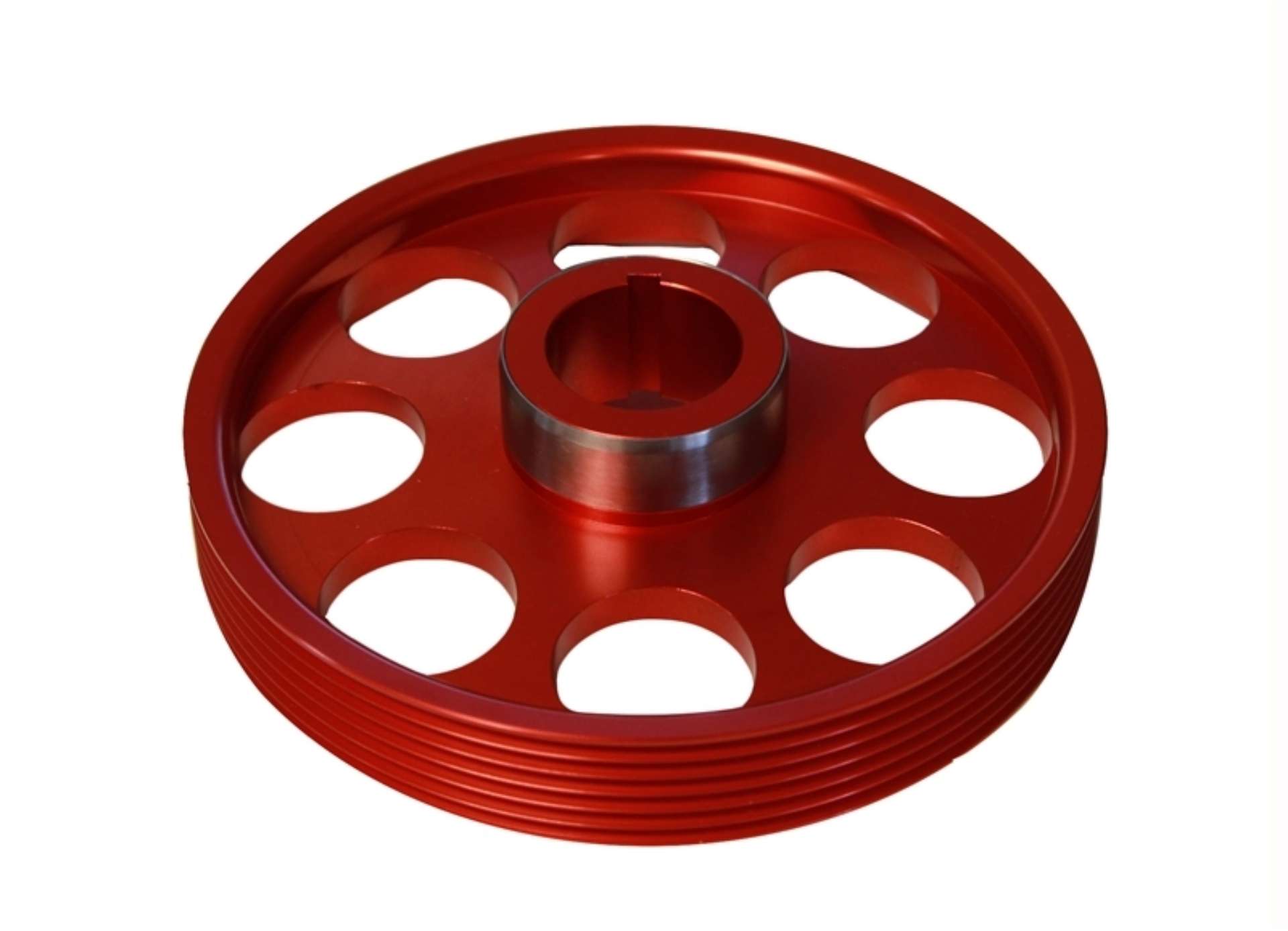 Picture of Torque Solution Lightweight Crank Pulley Red: Hyundai Genesis Coupe 3-8 2010+