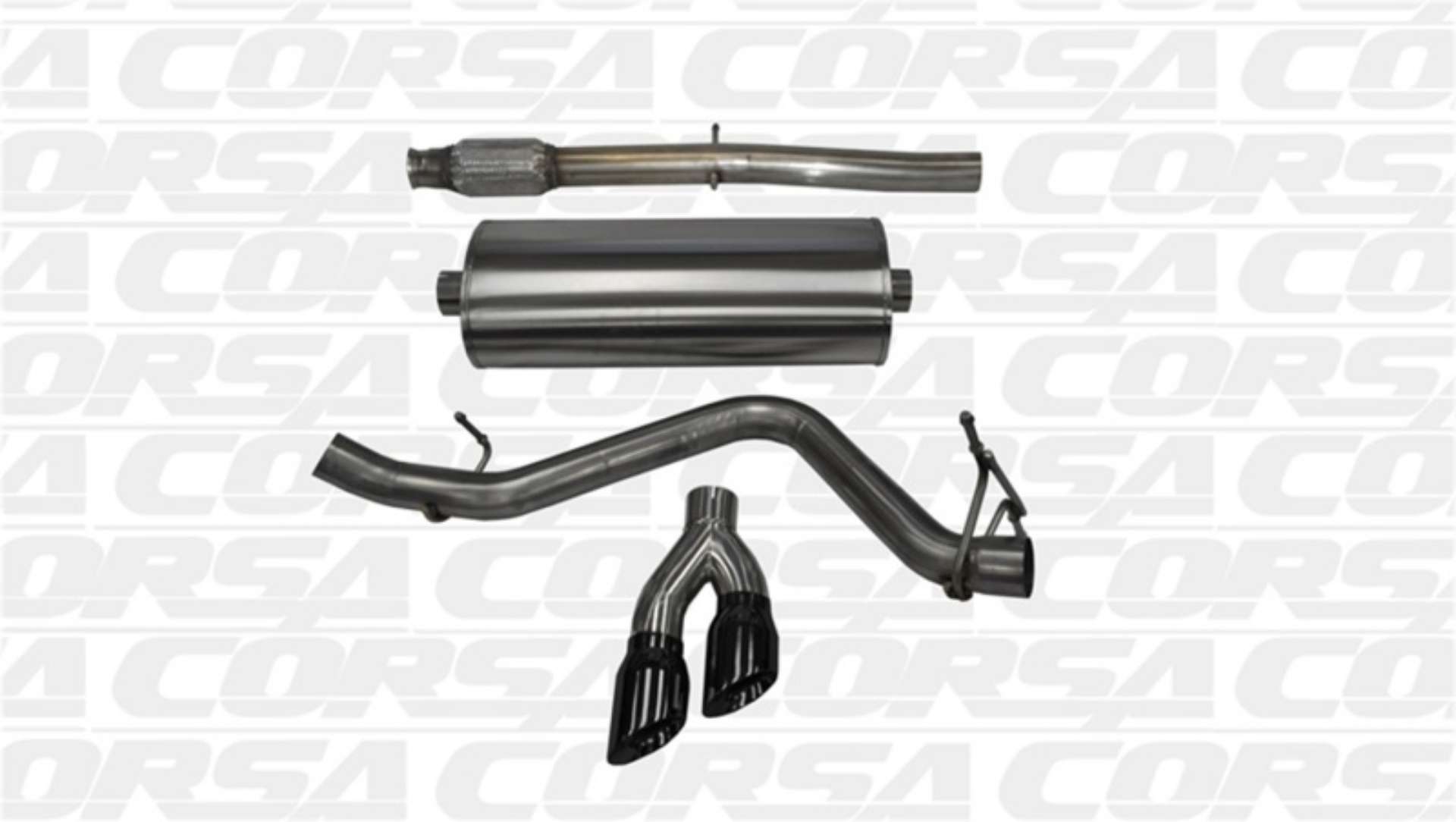 Picture of Corsa 14-19 GMC Sierra-Chevy Silv 1500 Crew Cab-Short Bed 5-3L V8 Black Sport Single Side CB Exhaust