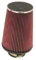 Picture of K&N Universal ChromeRound Tapered Air Filter 3in Flange ID - 6in Base OD - 4-5in Top OD - 8in Height