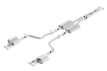 Picture of Borla 11-14 Dodge Challenger 3-6L AT-MT RWD 2Dr Single Split Rear Exit Rectangle Tip Catback Exhaust