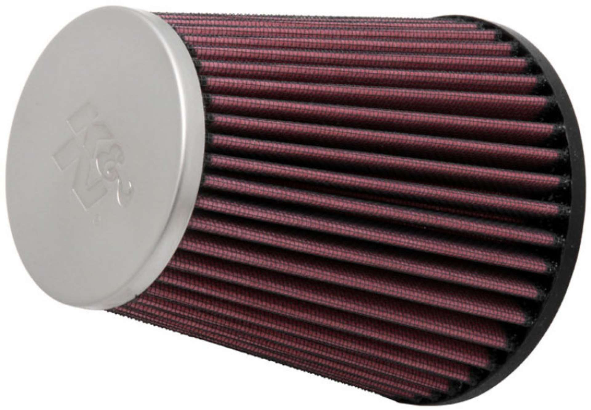 Picture of K&N Universal Chrome Round Tapered Air Filter 2-75in Flg ID x 5-031in B OD x 3-5in Top OD x 5-5in H