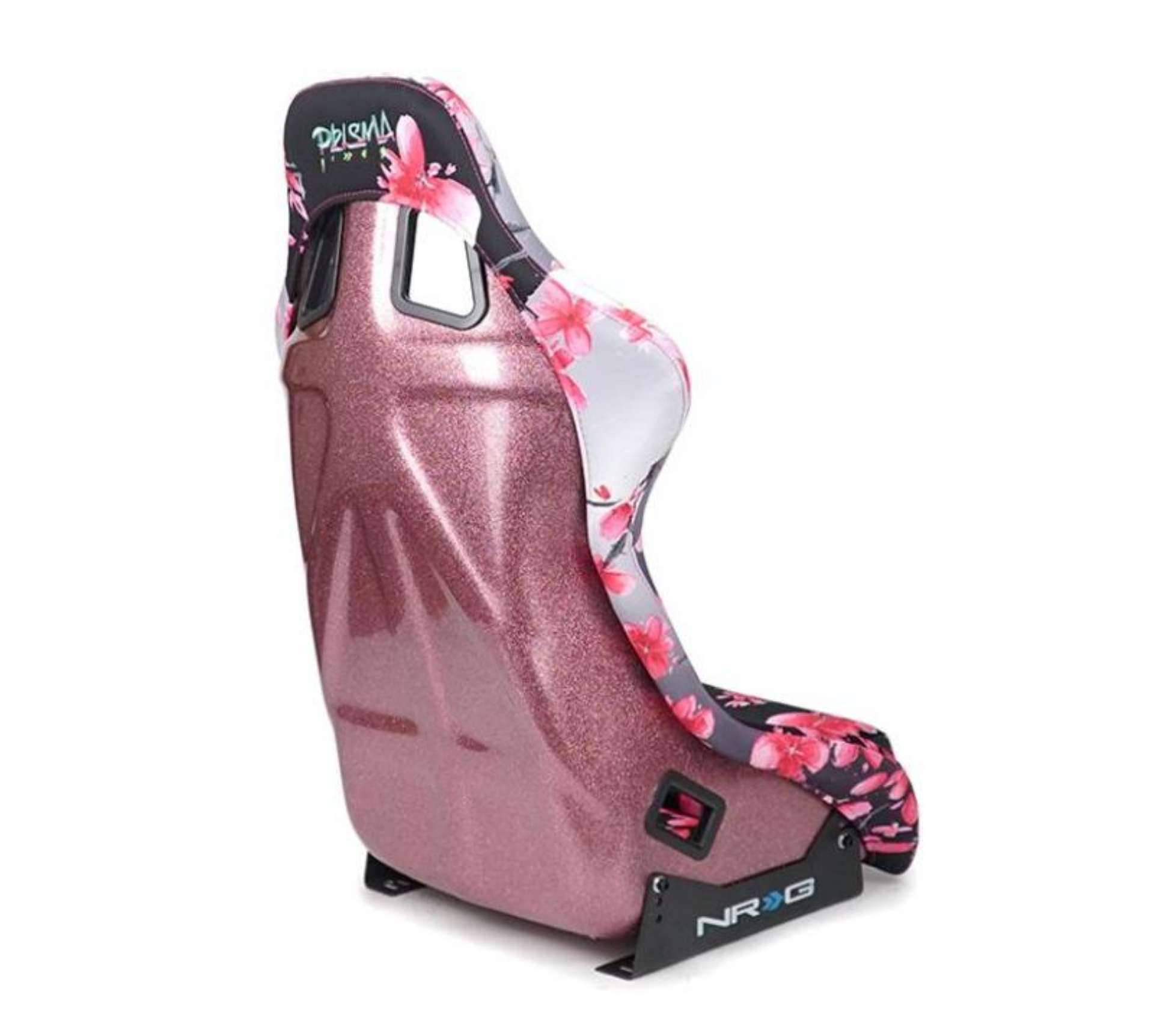 Picture of NRG FRP Bucket Seat PRISMA Japanese Cherry Blossom Edition W- Pink Pearlized Back - Large