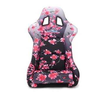 Picture of NRG FRP Bucket Seat PRISMA Japanese Cherry Blossom Edition W- Pink Pearlized Back - Large