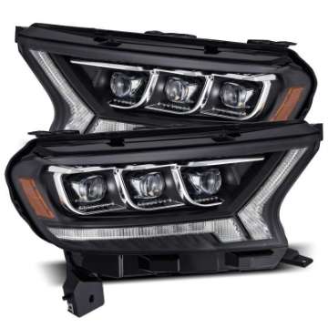 Picture of AlphaRex 19-21 Ford Ranger NOVA LED Proj Headlights Plank Style Black w-Activ Light-Seq Signal-DRL