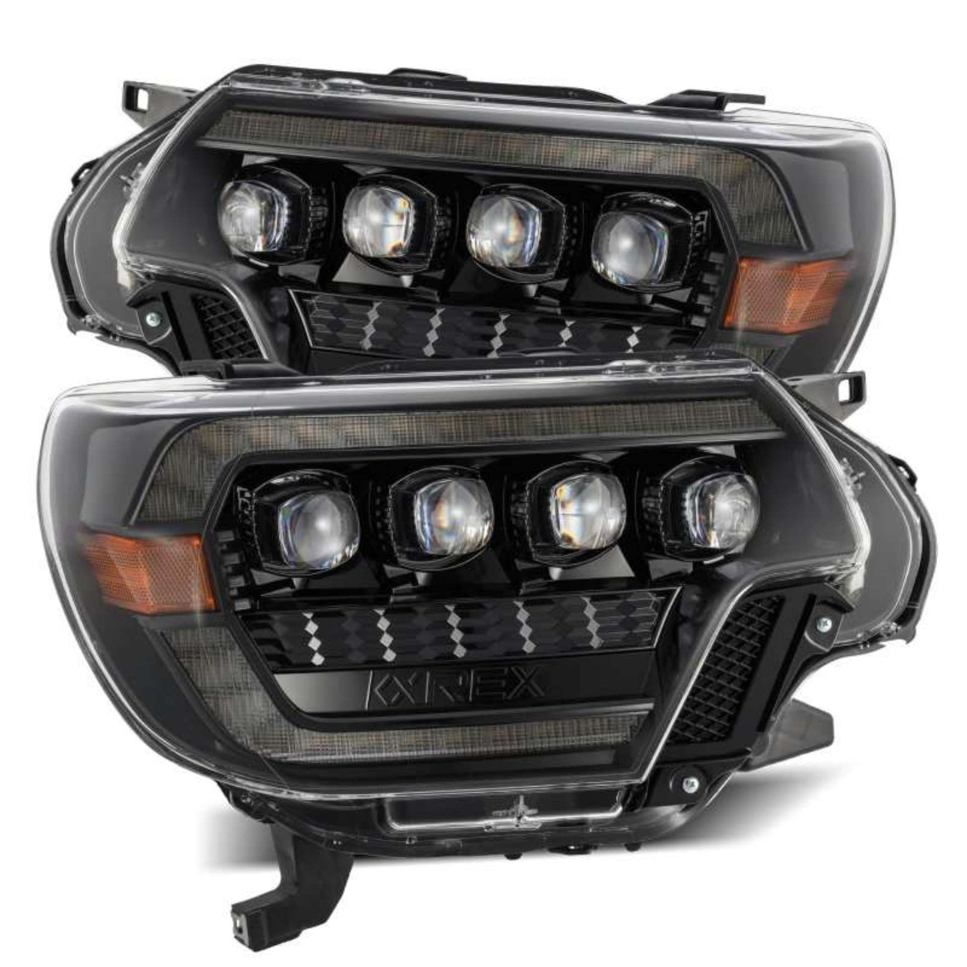 Picture of AlphaRex 12-15 Toyota Tacoma NOVA LED Proj Headlights Plank Alpha Blk w-Activ Light-Seq Signal-DRL