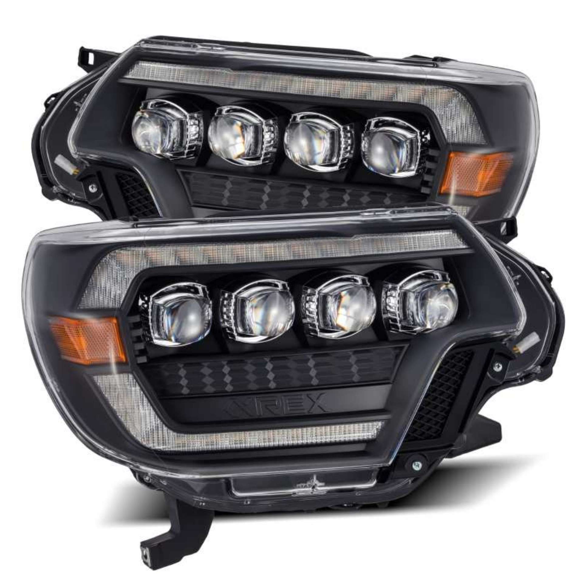 Picture of AlphaRex 12-15 Toyota Tacoma NOVA LED Proj Headlights Plank Style Black w-Activ Light-Seq Signal-DRL