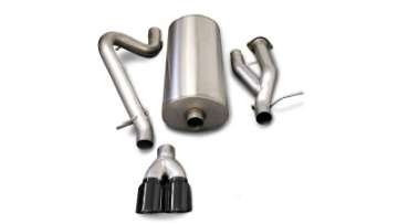 Picture of Corsa 2003-2006 Hummer H2 6-0L V8 Black Sport 3in Single Rear Twin 4in Tips Cat-Back Exhaust