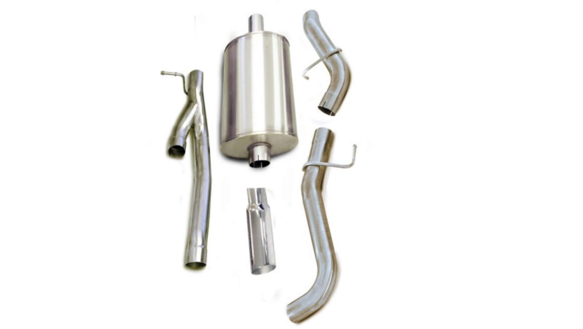 Picture of Corsa 2002-2006 GMC Sierra Denali Ext Cab-Short Bed 1500 6-0L V8 Polished Sport Cat-Back Exhaust