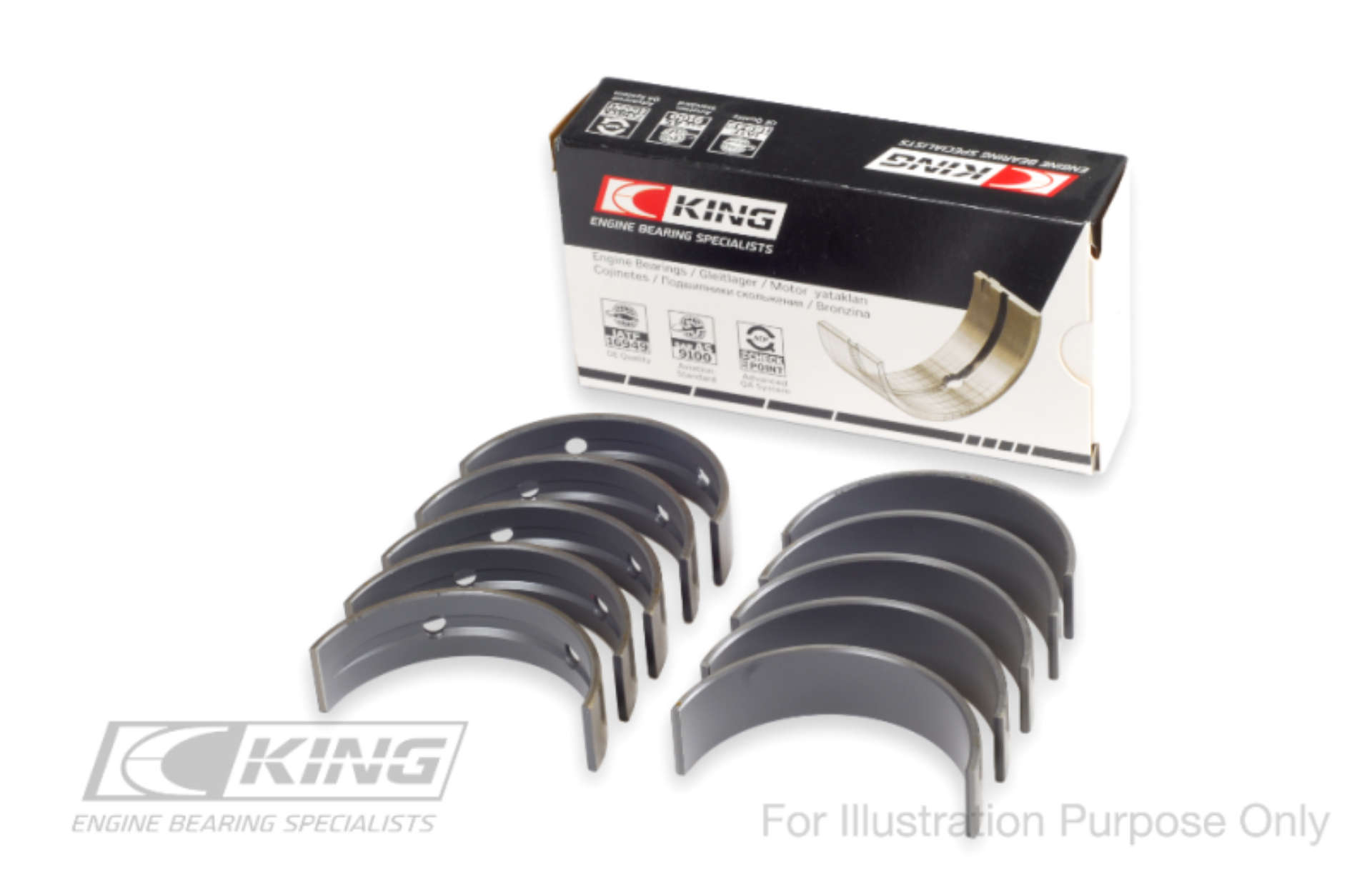 Picture of King GM Vortec -LS-Series Gen III IV V Size 1-0 Main Bearing Set